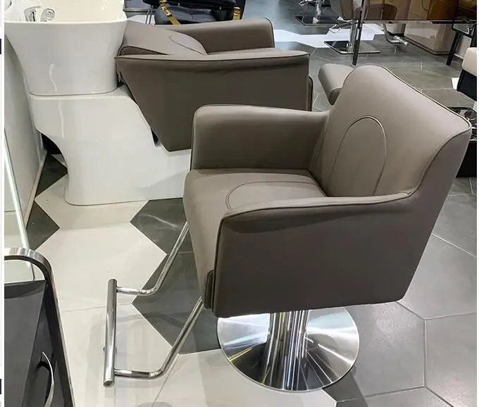 High end wanghong hairdressing shop CHAIR SALON special barber shop modern hair cutting, dyeing and ironing rotating beauty seat hairdressing shop barber shop chair dyeing and perm area chair hair salon special high grade lifting down disc haircut chair