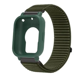 Nylon Strap with TPU Protective Case - Soft Bracelet Belt Protector Cover Replacement Accessory for Redmi Watch 5Active (DGrDGr)