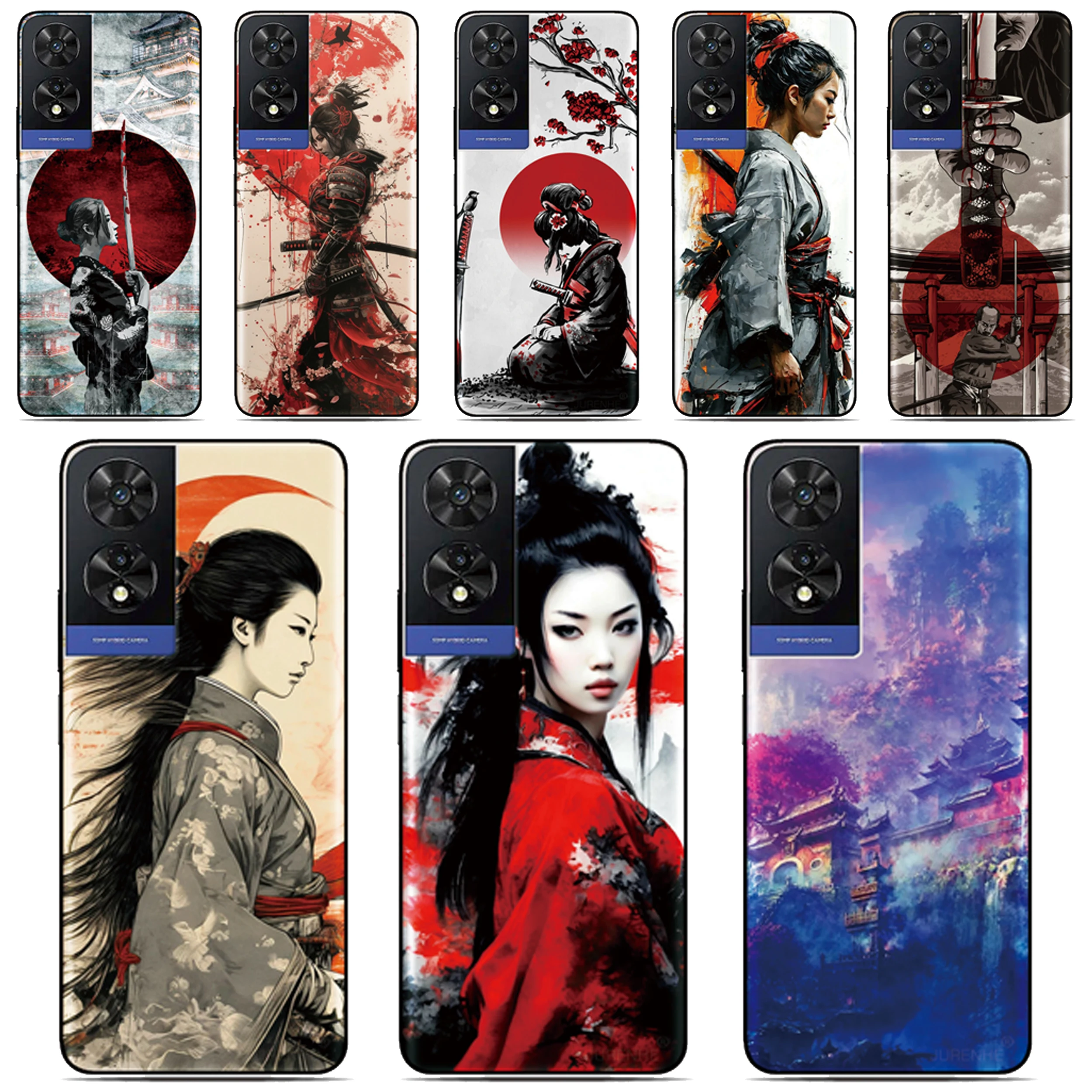 Ninja Girl Design Protective Phone Case - Multicolor