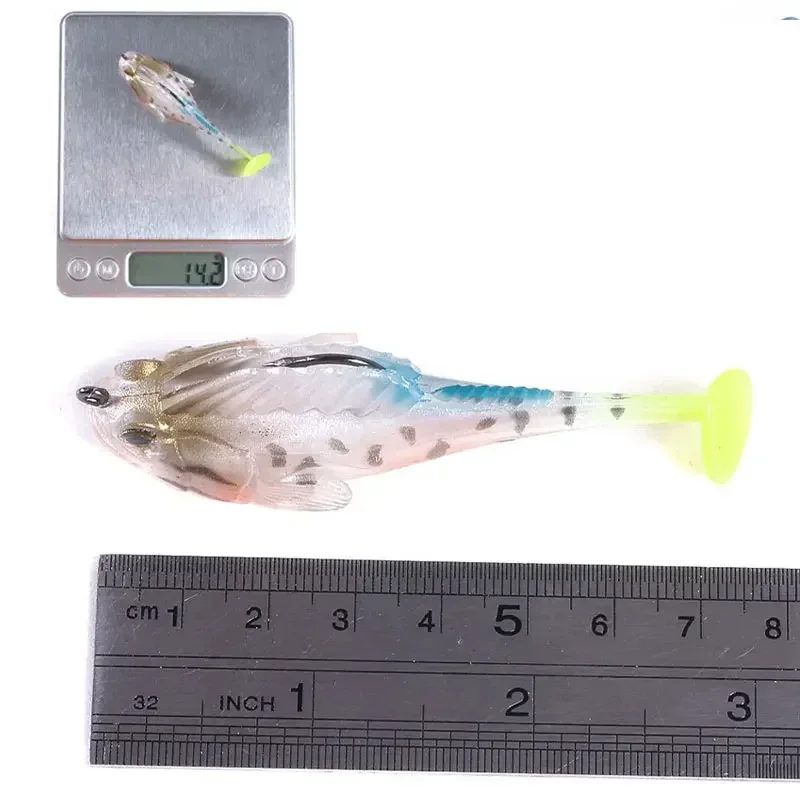 1pcs/5pcs Silicone Fishing lure Dark Sleeper Wobbler 7g 14g Sinking Soft Lure Jig hook Swimbaits Bass Shad for Perch Tackle