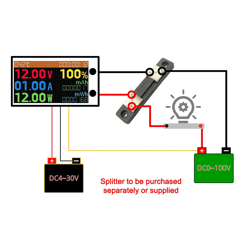 Description Picture 6 of item10A 50A 100A Battery Tester Multifunctional Battery Meter Current Voltage Power Energy Consumption Capacity Test Instruments