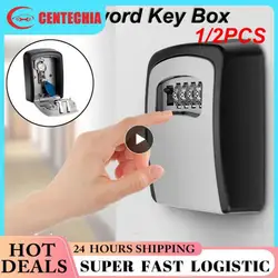 1/2PCS Wall Mount Key Storage Secret Box Organizer 4 Digit Combination Password Security Code Lock No Key Home Key Safe Box