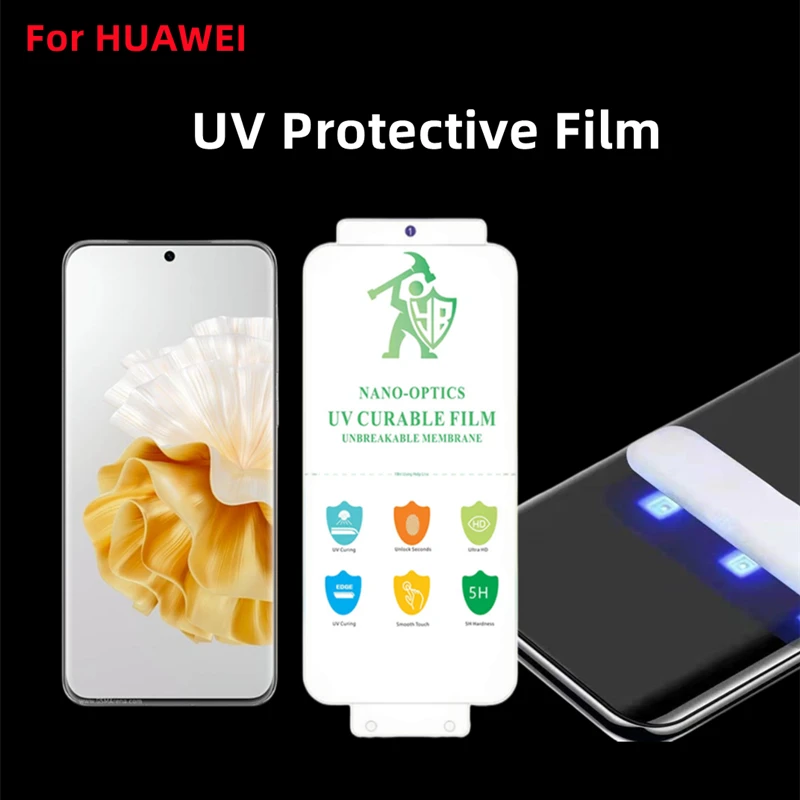 

3pcs UV Curable Screen Protector For Huawei P60 P50 P40 P30 Pro HD Protective Film For Mate40 Mate50 Pro Nova10pro Nova11 Ultra
