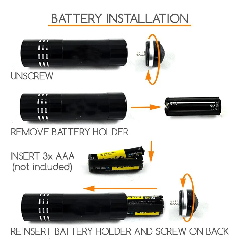Mini UV ULTRA VIOLET 9 LED Flashlight Torch 4.5v Light Waterproof Aluminum Lamp Outdoor Portable Tactical Lighting Tool UV Lamp