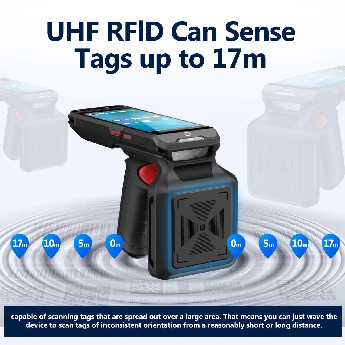 Warehouse PDA Android 13 OS 4G RAM 64G ROM with Pistol Grip 1D&2D Barcode Scanner Handheld Data Collector Terminal UHF Optional