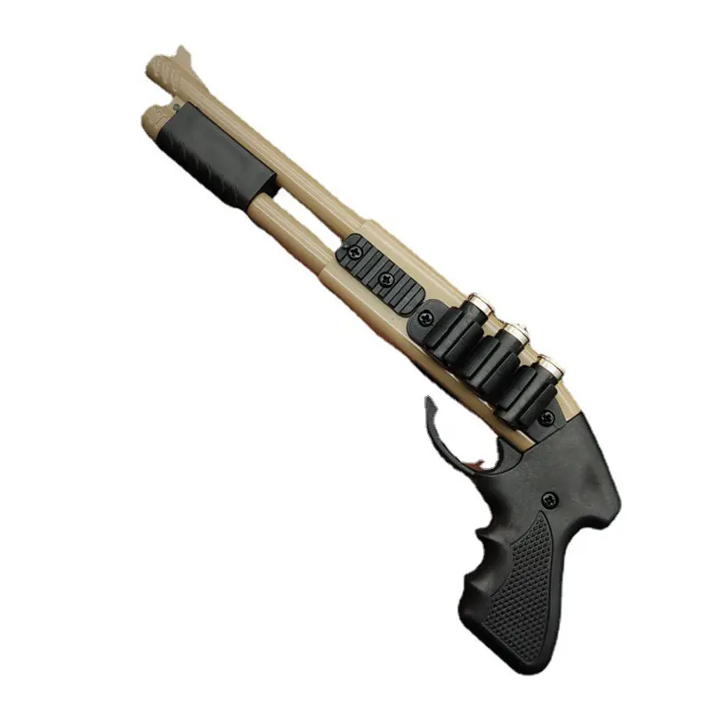 New Mini Small Sprayer 8 Bursts Of Alloy Rubber Band Gun Toy Miniature Shooting Model Ornaments Toy Soft Bullet Fake Gun Toy 5