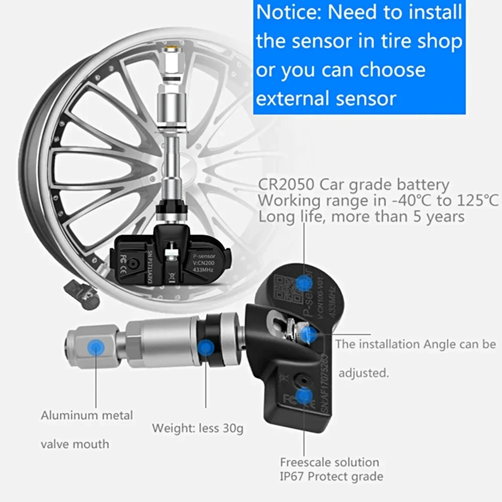 JUSTNAVI TPMS Ÿ̾ з ͸ ý, ȵ̵ USB ̼ 溸 ý,  ӱ ܺ 