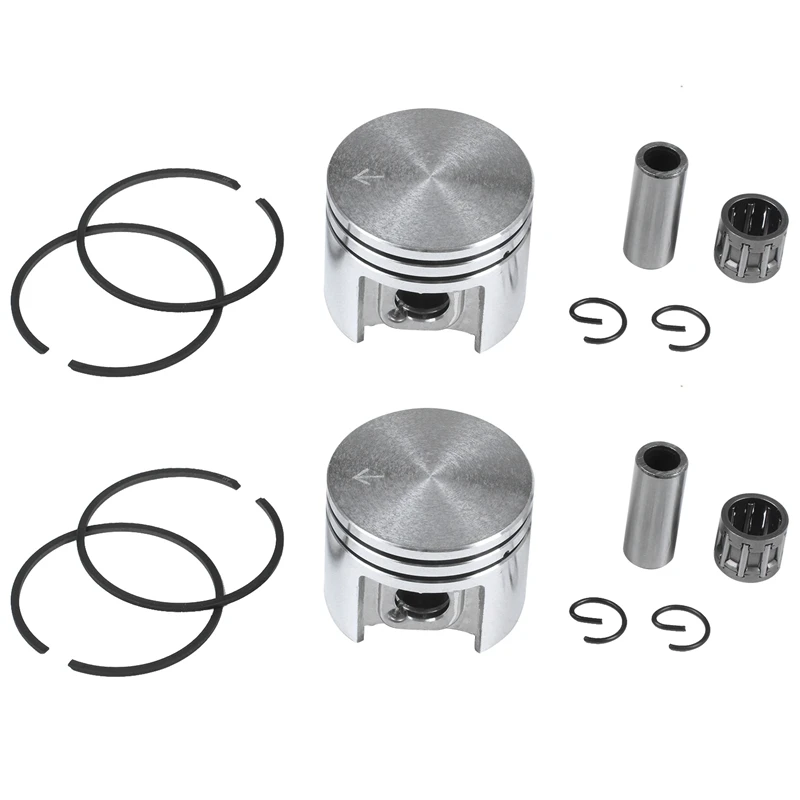 2X 38Mm Pistone E Anelli 10Mm Pin Kit Cuscinetto Ad Aghi Adatto Per Motosega Stihl Ms180 018 180