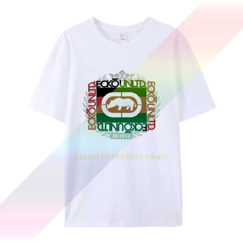 

Мужские хлопковые футболки Ecko_Unltd с принтом и круглым вырезом, футболки с принтом, хлопковые топы с коротким рукавом, футболки