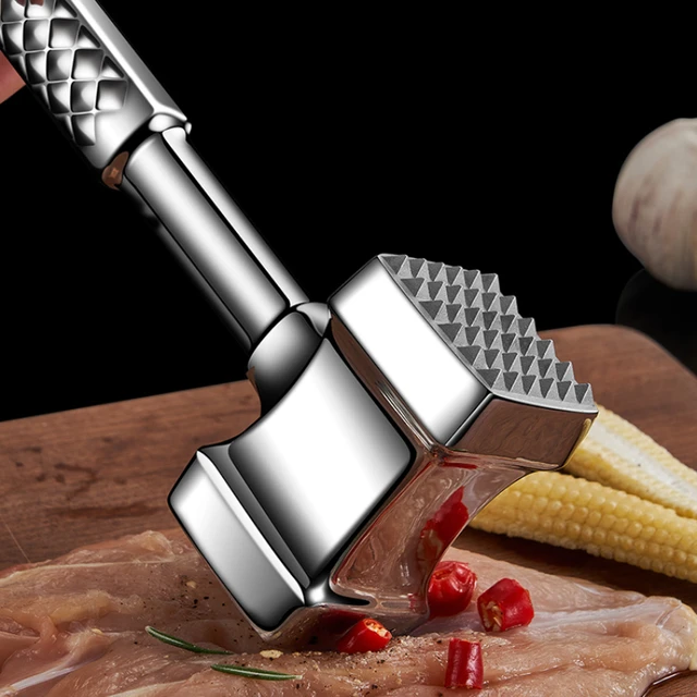 Martillo de acero inoxidable para el hogar, ablandador de carne suelta,  maza para carne, carne tierna - AliExpress