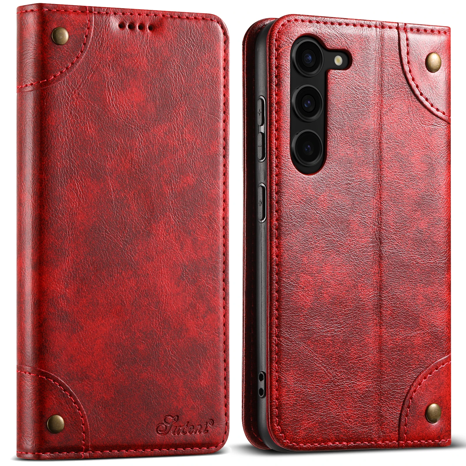 Classic Wallet Flip PU Leather Case For Samsung Galaxy S24 S23 S22 Plus Note20 Ultra Magnetic Book Flip Phone Cover Bag Cases