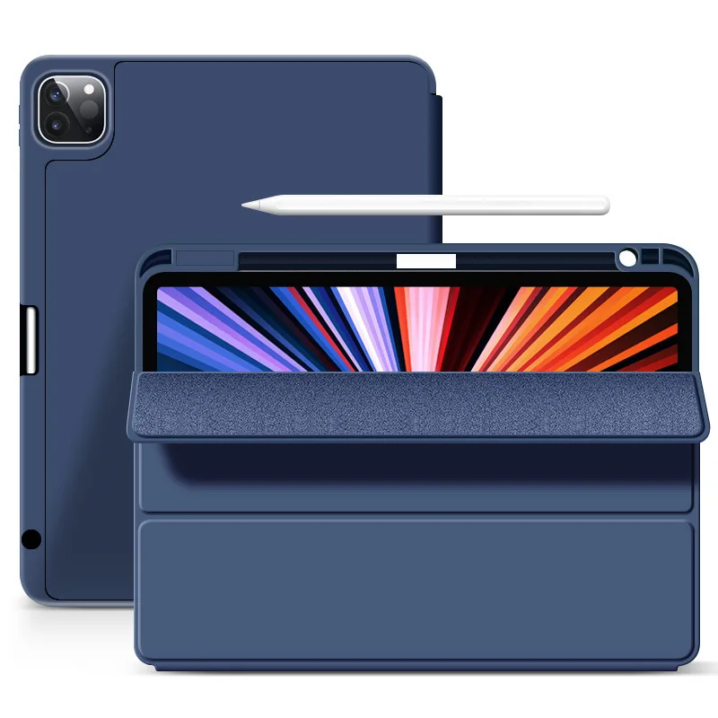 Enhanced PU Leather Trifold Stand Case with Pen Holder