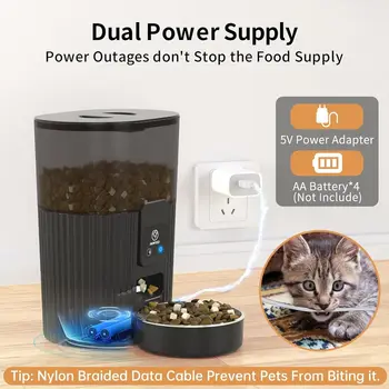 Automatic Cat Feeder WiFi Pet Feeder for cat/Dog Compatible with Alexa&Echo 15 Cup Timed Cat Food Dispenserup to10 Meals Per Day 2