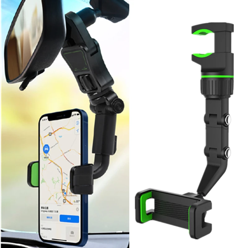 Car Phone Holder Multifunctional 360 Degree Rotatable Auto Rearview