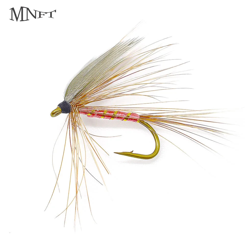 MNFT 10PCS Peacock Wings May Fly Trout Fishing Flies Barbed Hooks  Artificial Lure 12#