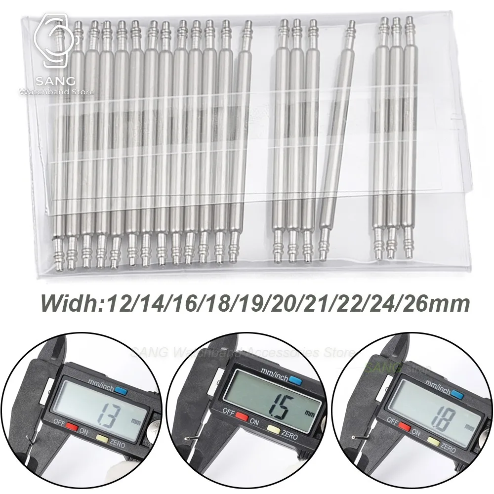 Stainless Steel Spring Bars Strap Link Pins Set - 20 Pieces, Various Diameters and Lengths