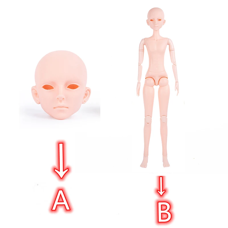 60cm Male BJD Doll 21 Joint Moveable Makeup Doll Head or Whole Opened Head Easy for Change Eyeballs