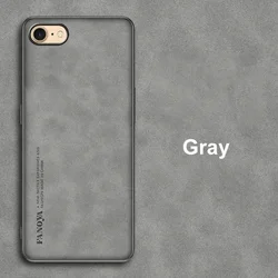 Luxury Sheepskin Leather Business Phone Case - Men's Back Cover for iPhone SE 2025 (Gray)