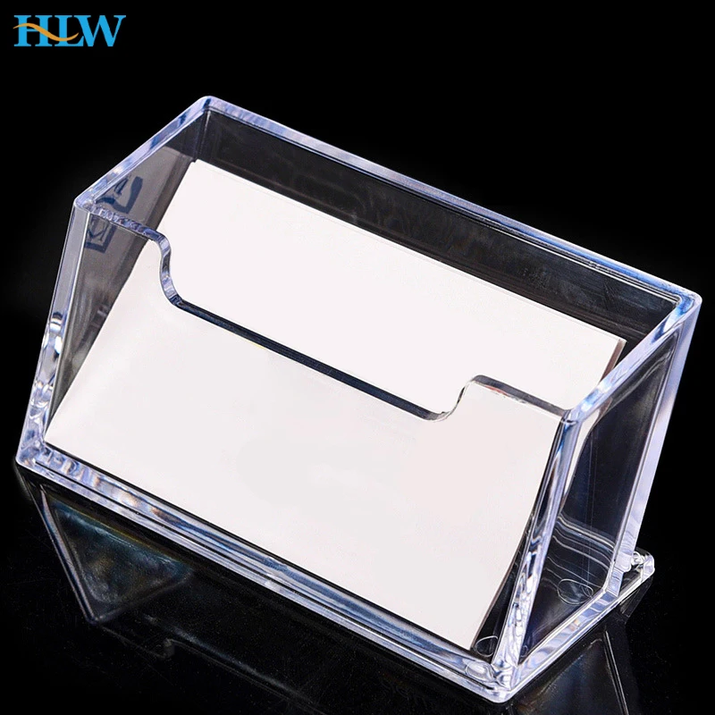 Clear Desk Shelf Box Storage Display Stand Acrylic Plastic Transparent Desktop Business Card Holder Place Card Holder
