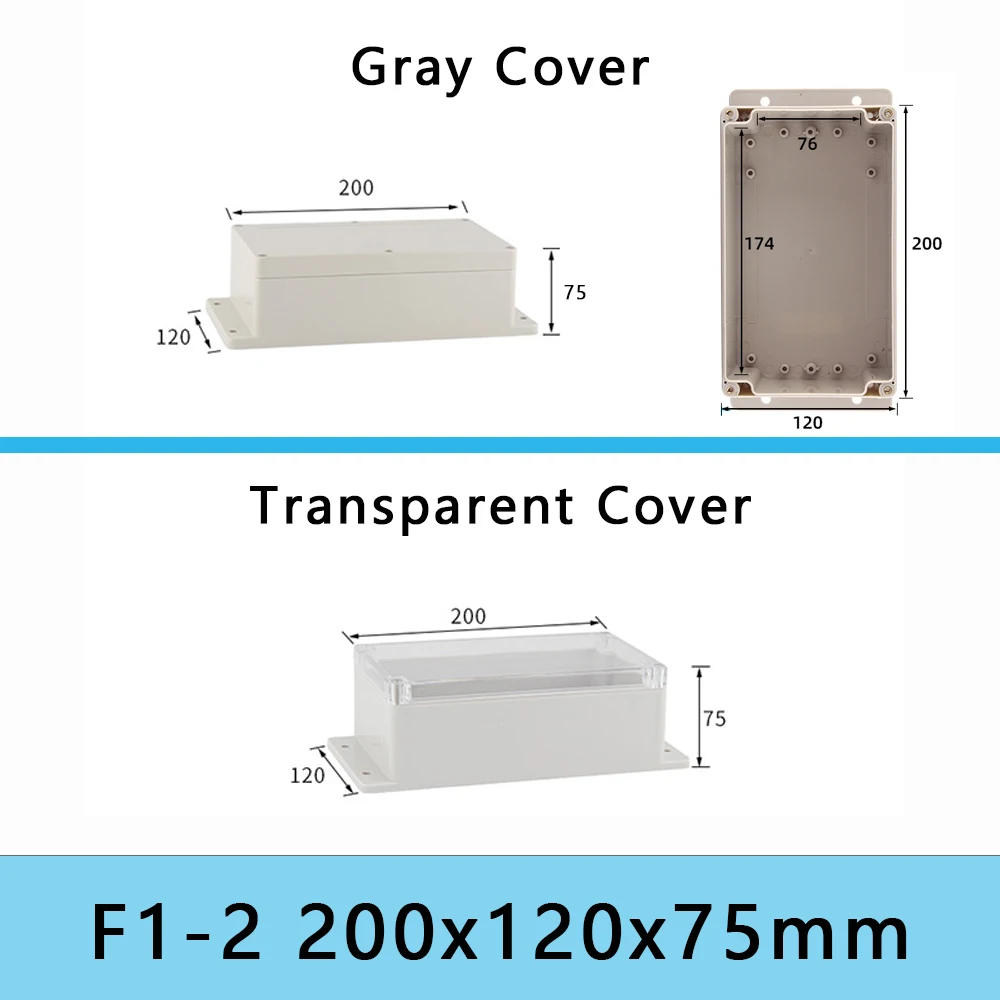 Waterproof IP67 Outdoor Electronic Housing Enclosure in Durable ABS Plastic