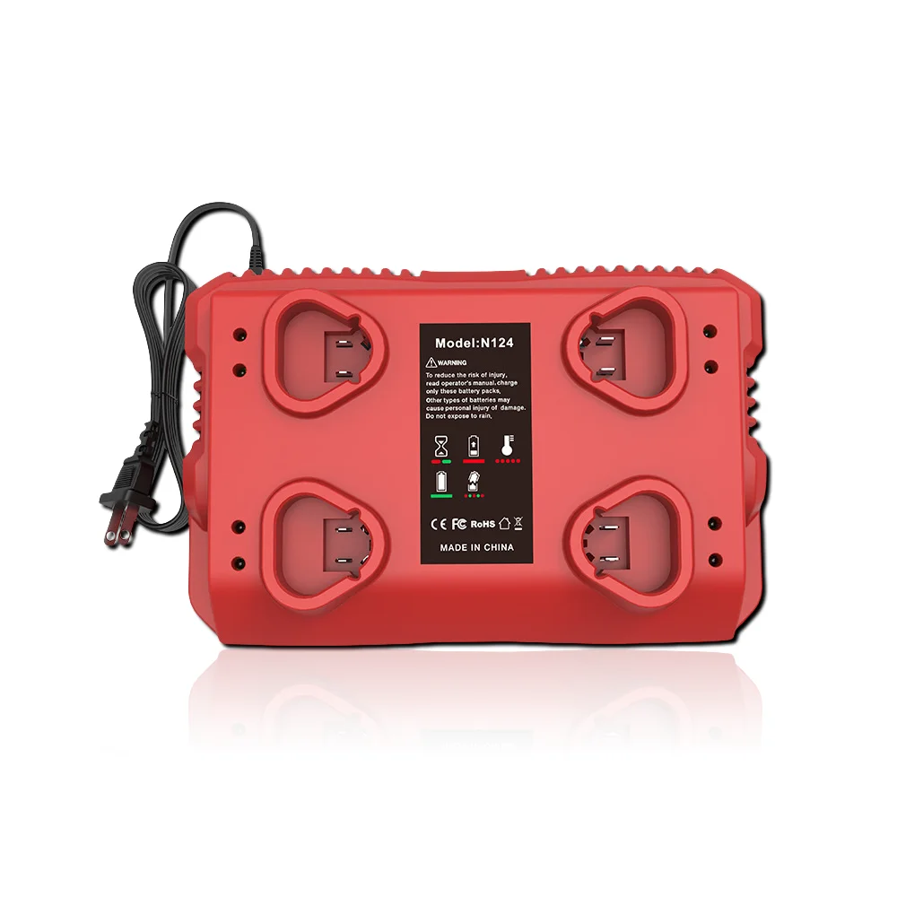 Suitable for Milwaukee M12 N12 Lithium Ion Battery Charger N124-4 Charging 12A144W Fast Charging with USB and Type-C Output Port