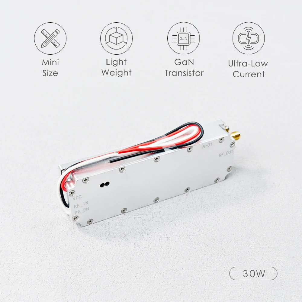 30W 100-200MHz 200-300MHz 300-400MHz 700-1050 1.5G 2.4G 5.2G 5.8G Power Amplifier Module GaN VCO Source Circulator Module
