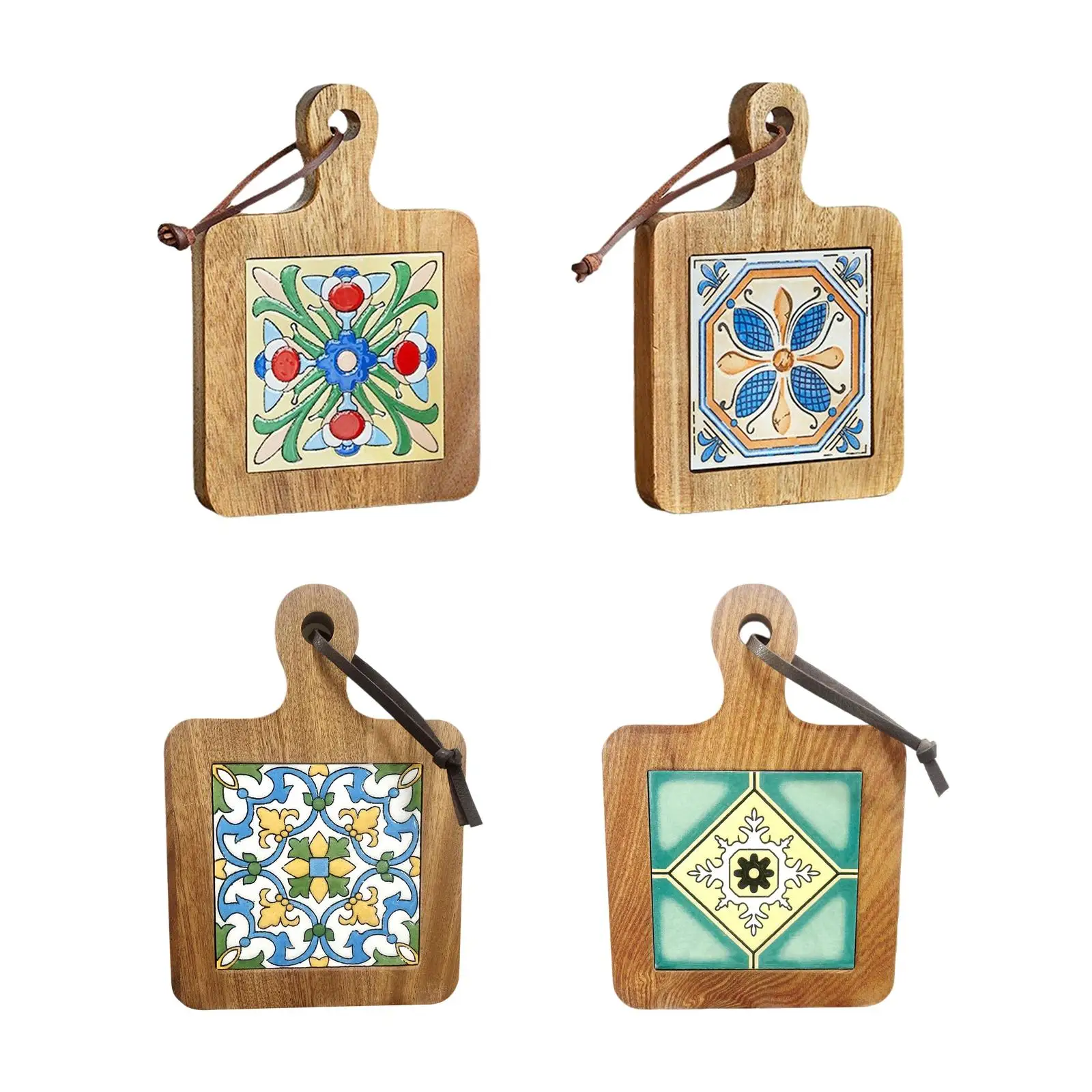 Wood Tiles Pot Mat Novelty Heat Resistant for Hot Tea Coffee Restaurants