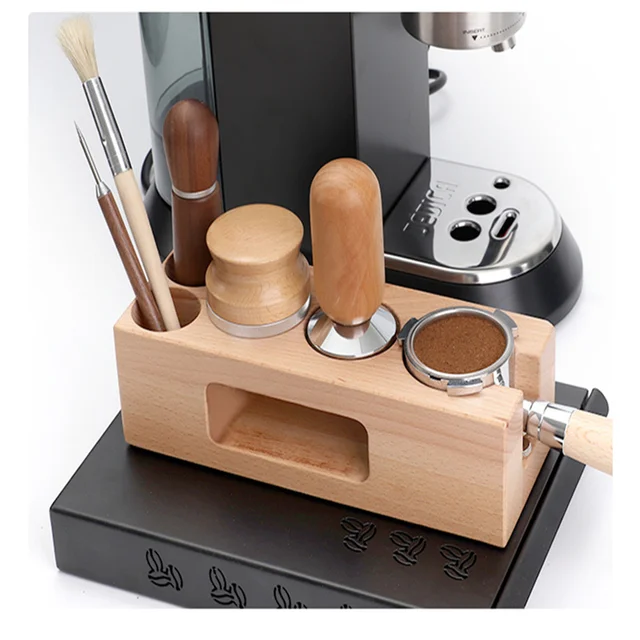 51/54/58 Mm -Es Kávéfőző Tartófa Fa Töltelék Tartó Alap Espresso Tamper Szőnyeg Állomás Szűrőállványok Barista Kávé Kiegészítők - Image 4