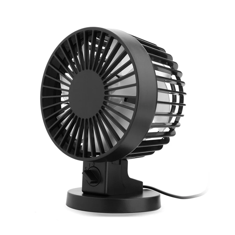 

2X Personal Mini USB Fan Noiseless Table Desk Fan With Dual Blades For Home Office Desktop(2 Gears) Black