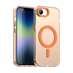Magnetic Wireless Charging Case with Candy Colors and Transparent Back Shell - iPhone 17 e (Orange)