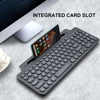 Wireless BT Keyboard 2.4GHz Keyboard Desktop Ultra-thin Keyboard Tablet PC Mobile Phone Slot with Touchpad for Tablet PC Mobile 3