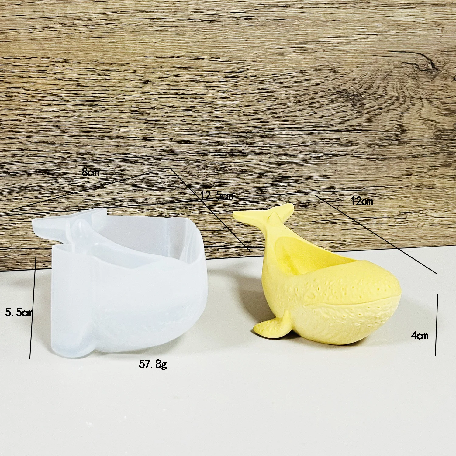 Small Whale Candle Silicone Mold Whale Trinket Box Resin Mold Succulent Planter Concrete Candle Vessel Cement Decor Molds
