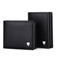 Genuine Leather Men Wallets Brand Luxury RFID Bifold Standard Wallets Coin Purse Business Card Holder Wallet Luxury brand 1