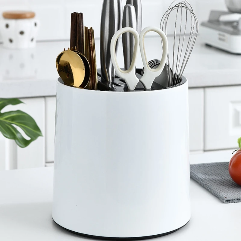 

Removable Barrel Moisture-proof Plastic Universal Knife Block 360 Degrees Drop shipping