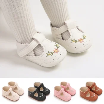 0-18M scarpe da principessa per bambina carino stampato fondo in tessuto morbido antiscivolo scarpe da principessa primaverili e autunnali scarpe da primo passo 1