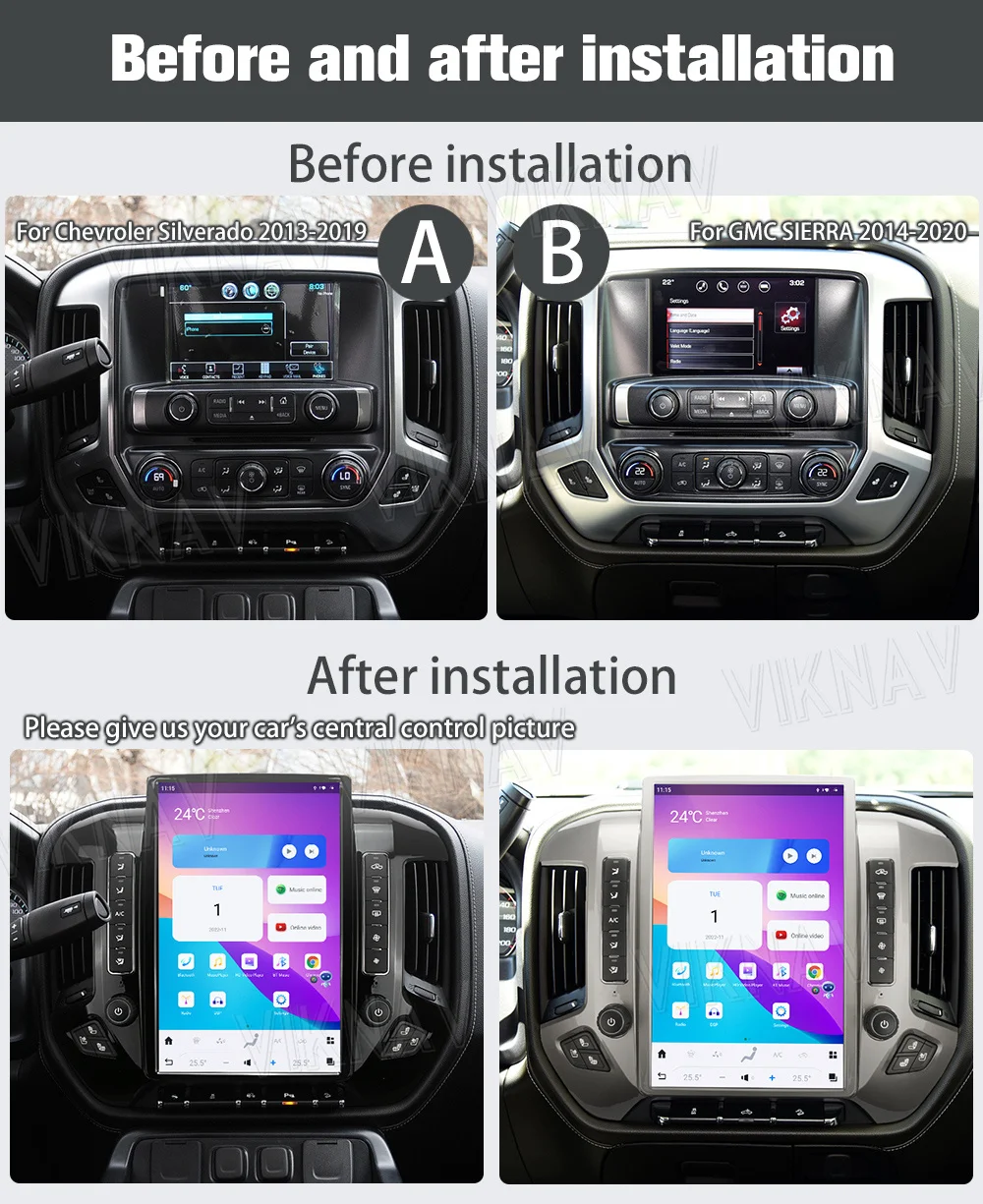 Viknav Android Car Radio For Chevroler Silverado / GMC SIERRA 2013-2020