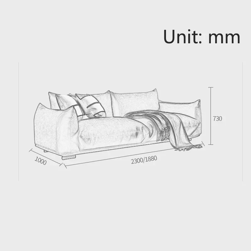 Modern Minimalist Fabric Sofa Soft Decoration Designer Recommends Small Apartment 6