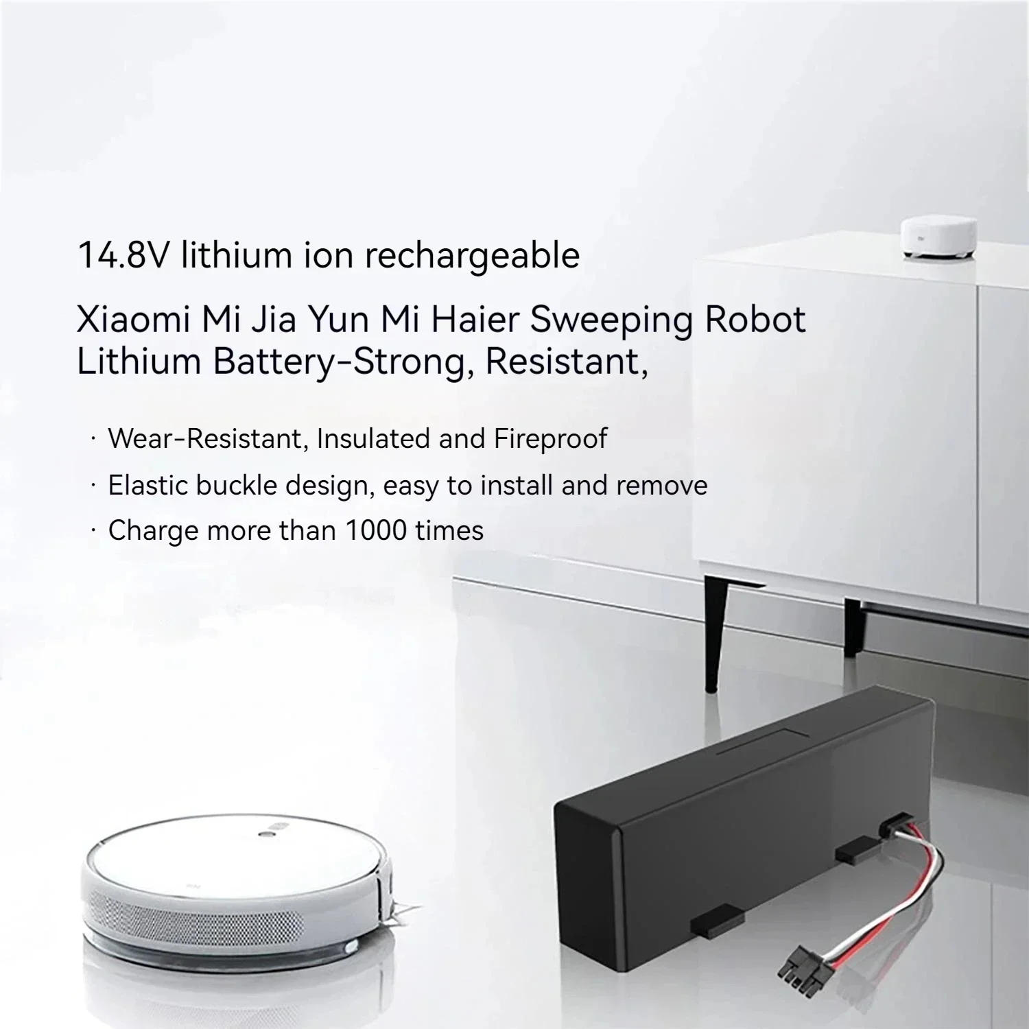14.8V 2800-12800mah For Xiaomi Mop Pro Robot Vacuum Cleaner Replacement Battery for Yunmi MVVO1-JG Haier JX37 6