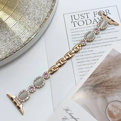 Luxury Zircon Bracelet with Fashionable Copper Metal Strap - S10 42mm (Egg  Rose gold)