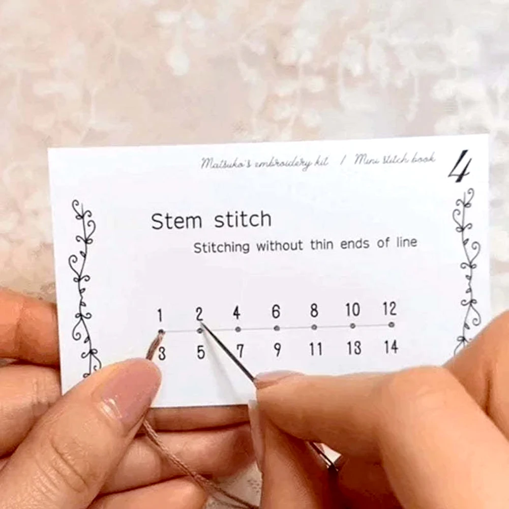 Mini Sewing Card Set Improve Knitting Skill Improving Sewing Techniques Embroidery Stitch Books Women Female