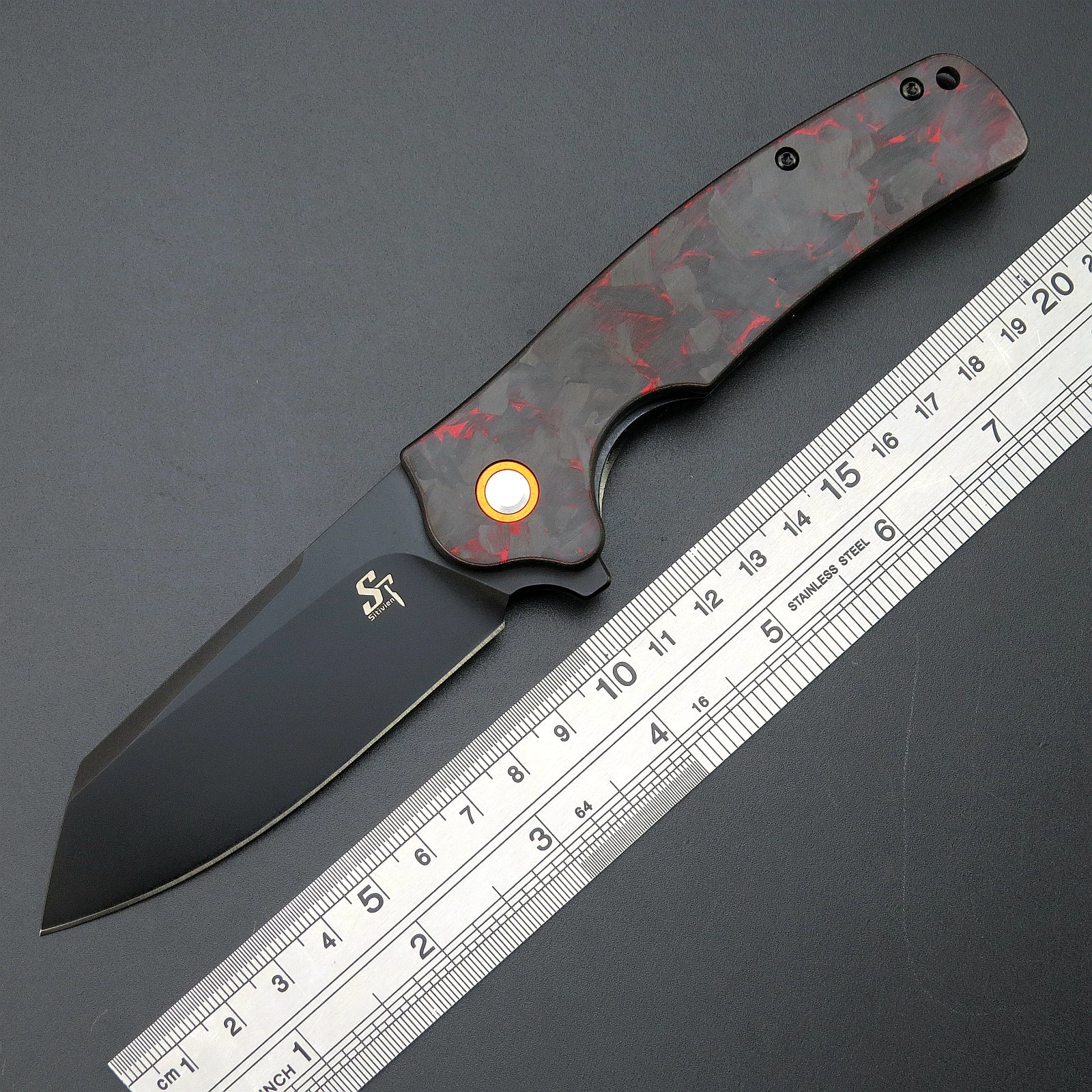 

New Arrival ST3 Folding Blade Knives Bicolor carbon fibre Outdoor Survival Knives K110 steel Camping Hunting knife EDCTool