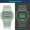 YIKAZE Sports Watch Boys Girls Student LED Electronic Watch Colorful Men Women Square Digital Watches Waterproof Rubber Clock 6