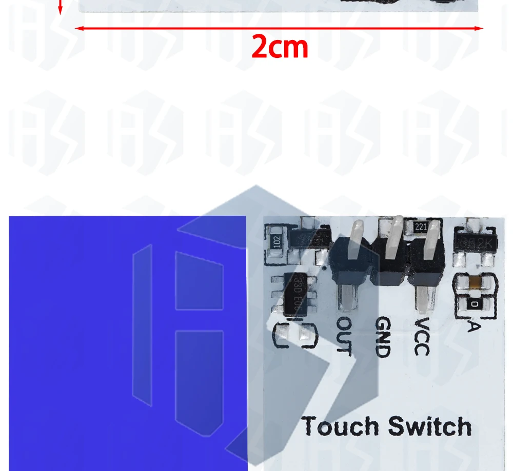 1~10PCS Grün Blau Rot Gelb Farbe RGB Kapazitiver Touch-Schalter-Tastenmodul 2,7V-6V Anti-Jamming Stark HTTM-Serie – Detail 25