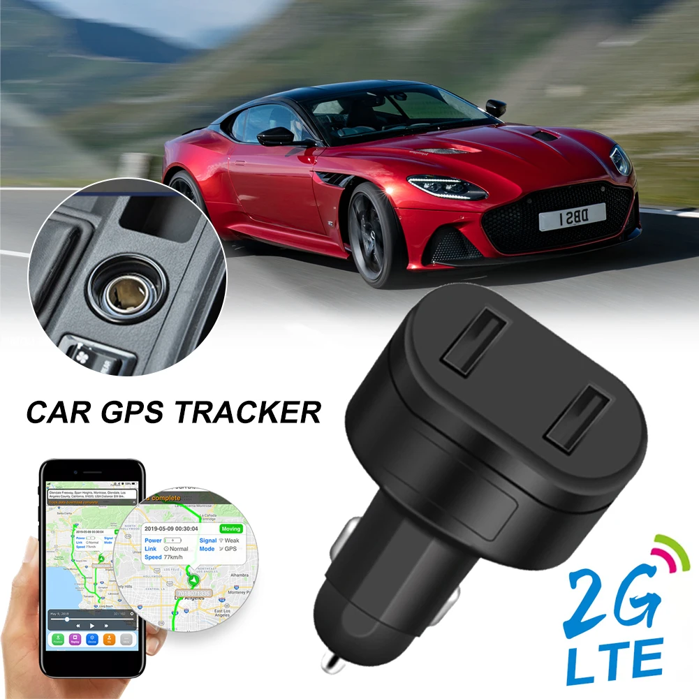 4g 2g car gps tracker dual usb output charger mini locator 12v real
