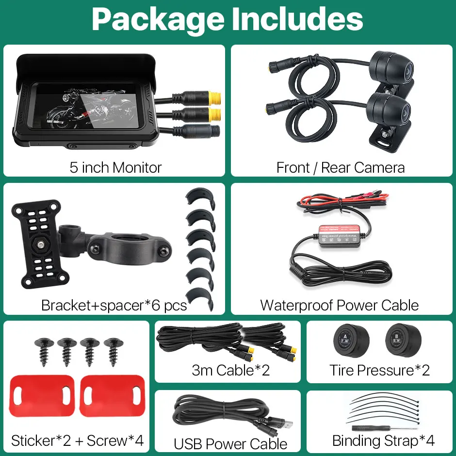 GreenYi    ī÷ DVR, 2K, 1080P, IP67  ī޶ ÷ , GPS , ȵ̵ , 5 ġ