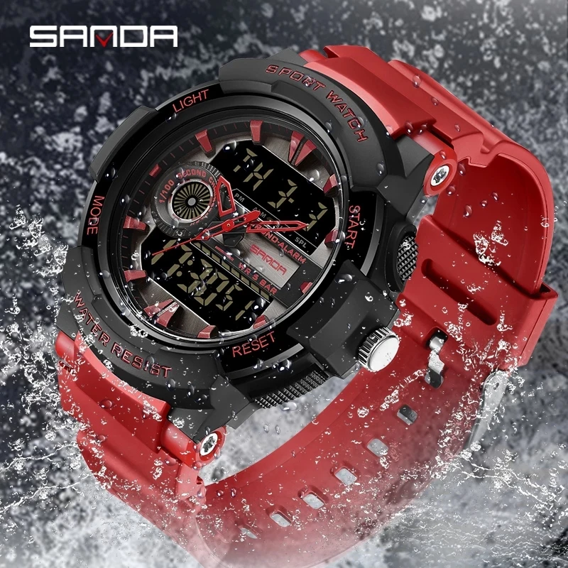 Kids 2023 New Sports Men's Watches Top Brand Dual Display Watch 50M Waterproof Wristwatch for Male Clock Relogio Masculino 6082 yongwei hifi 3 5mm to 2xlr cable hi end ofc 3 5mm to dual xlr male to male for cellphones computer connect mixer amplifier