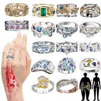 Women's Lymphatic Drainage Ring Fashion Multi-Line Dot Women's Ring Weight Loss Slimming Crystal Health Care Ring Jewelry