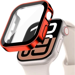 Premium Protective Cover with Tempered Glass Screen Protector for 42mm Series 10 11 (Red)