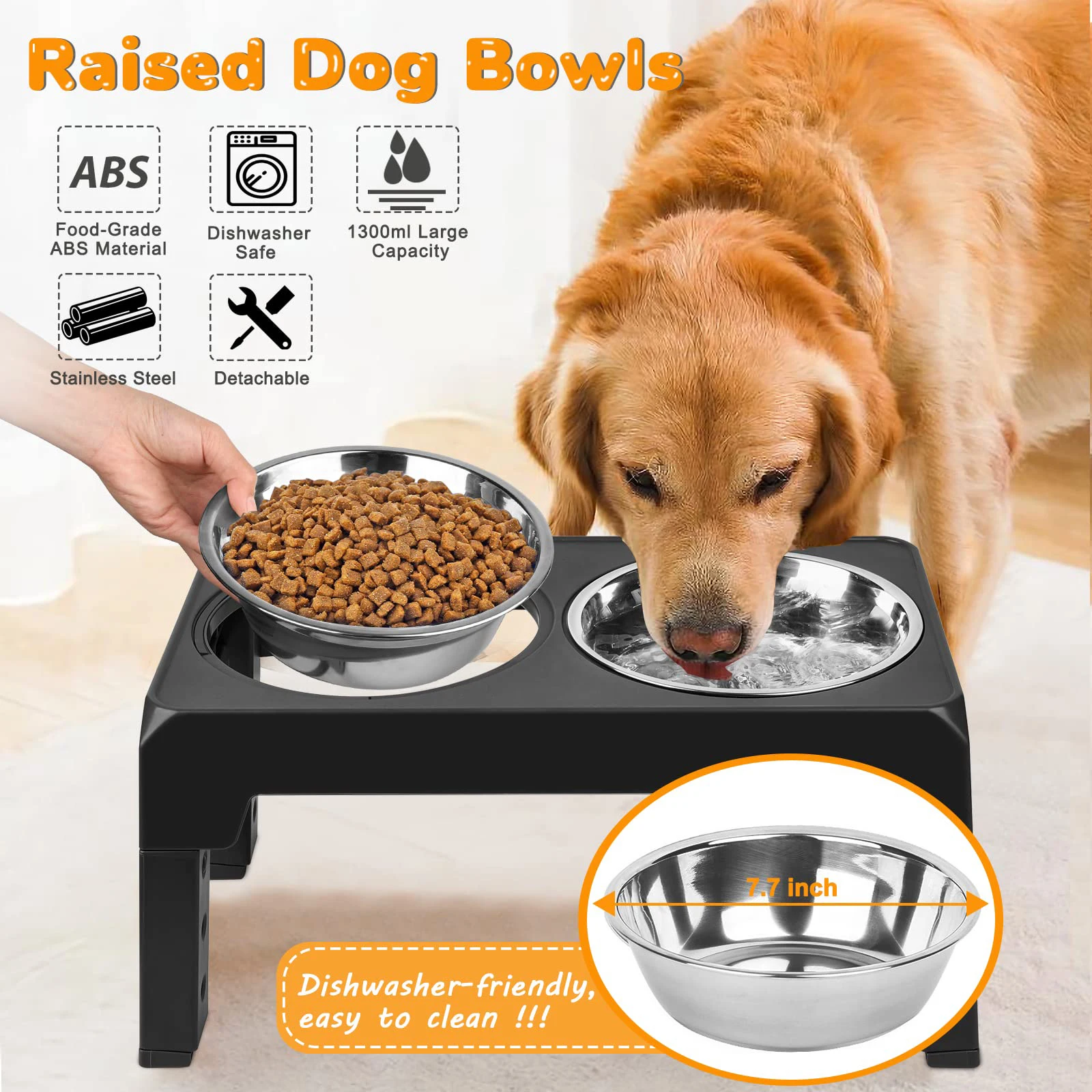 Elevated Dog Bowls Adjustable Raised Dog Bowl Double Feeding Station Slow  Feeder Pet Bowl Elevated Food Water Feeder For Dog - AliExpress