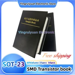 SOT-23 SMD Transistor Triode Kit 60Valuesx25/50pcsCommonly Assoreted sample book chip triode book